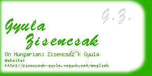 gyula zisencsak business card